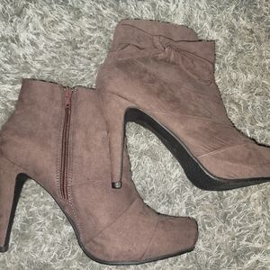 Brown Ankle Boots with Bow Detail